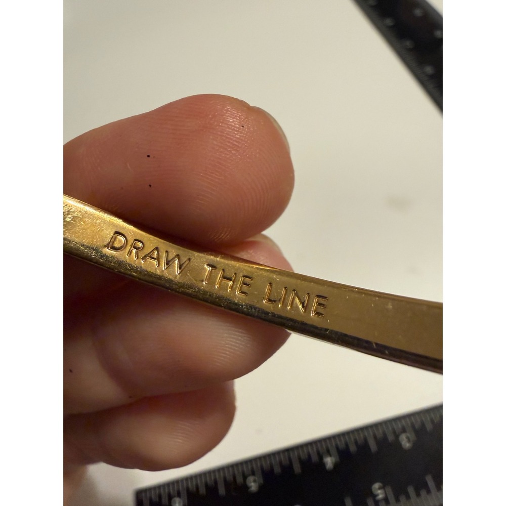 Kate Spade New York Draw The‎ Line Black Enamel Gold Tone Bangle Bracelet - Picture 3 of 4